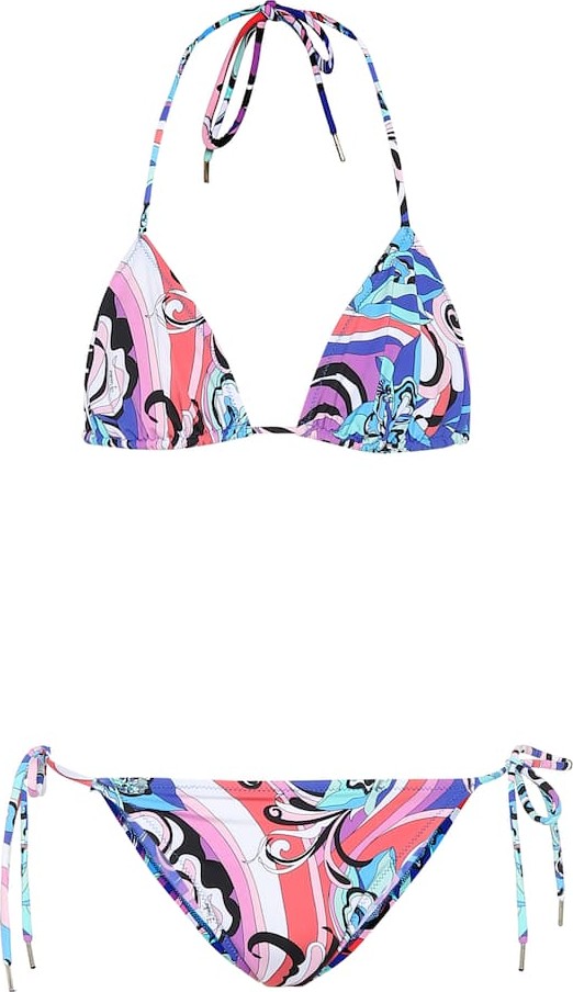 Emilio Pucci Printed triangle bikini