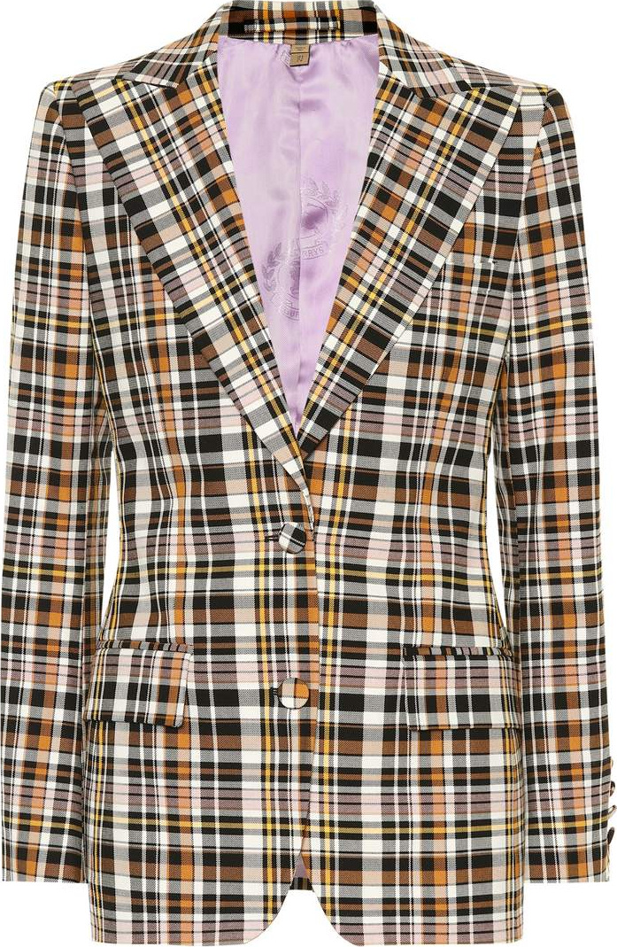 Burberry London England Checked cotton-blend blazer