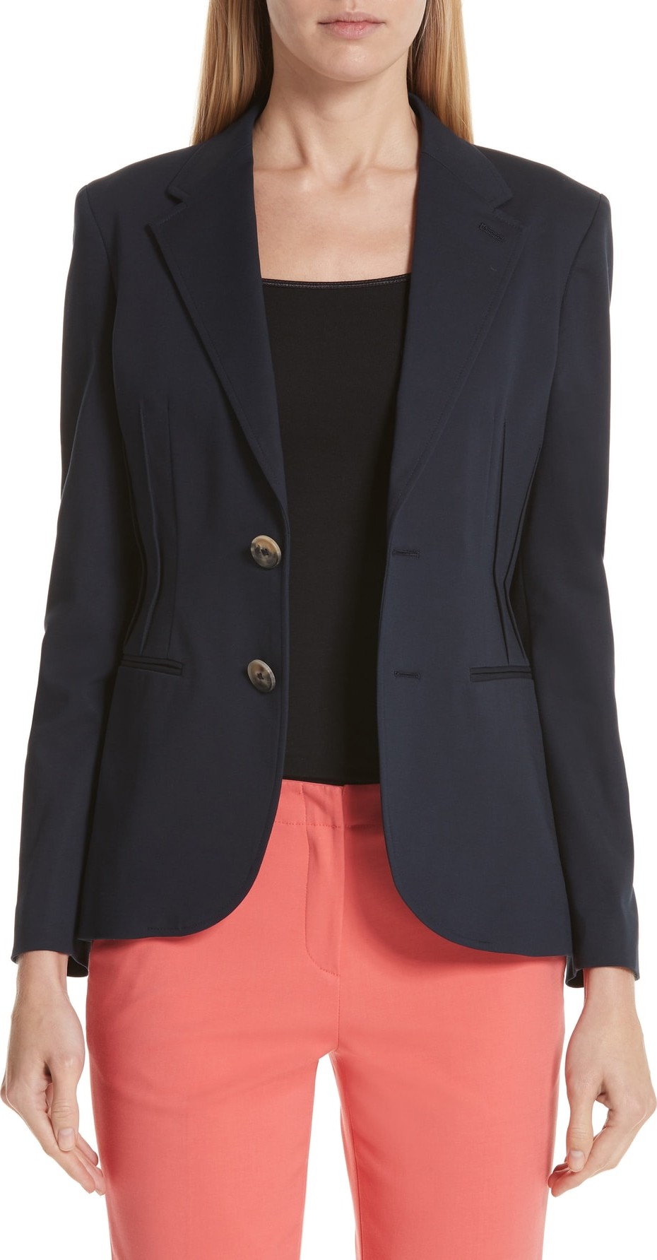 Emporio Armani Side Pleat Cotton Blend Jacket