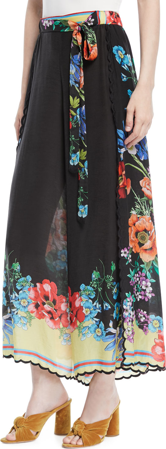 Johnny Was Peonies Wrapped Printed Pants