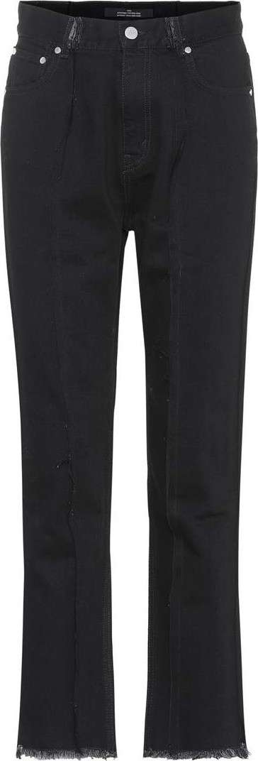 Rokh Distressed high-rise straight jeans