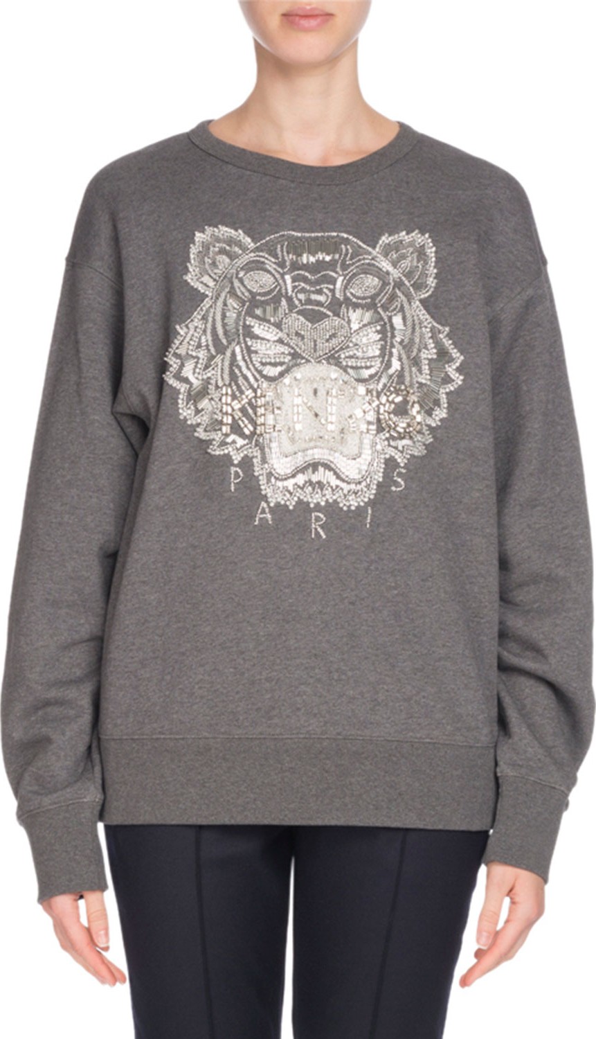 KENZO Embellished Tiger Logo Sweatshirt