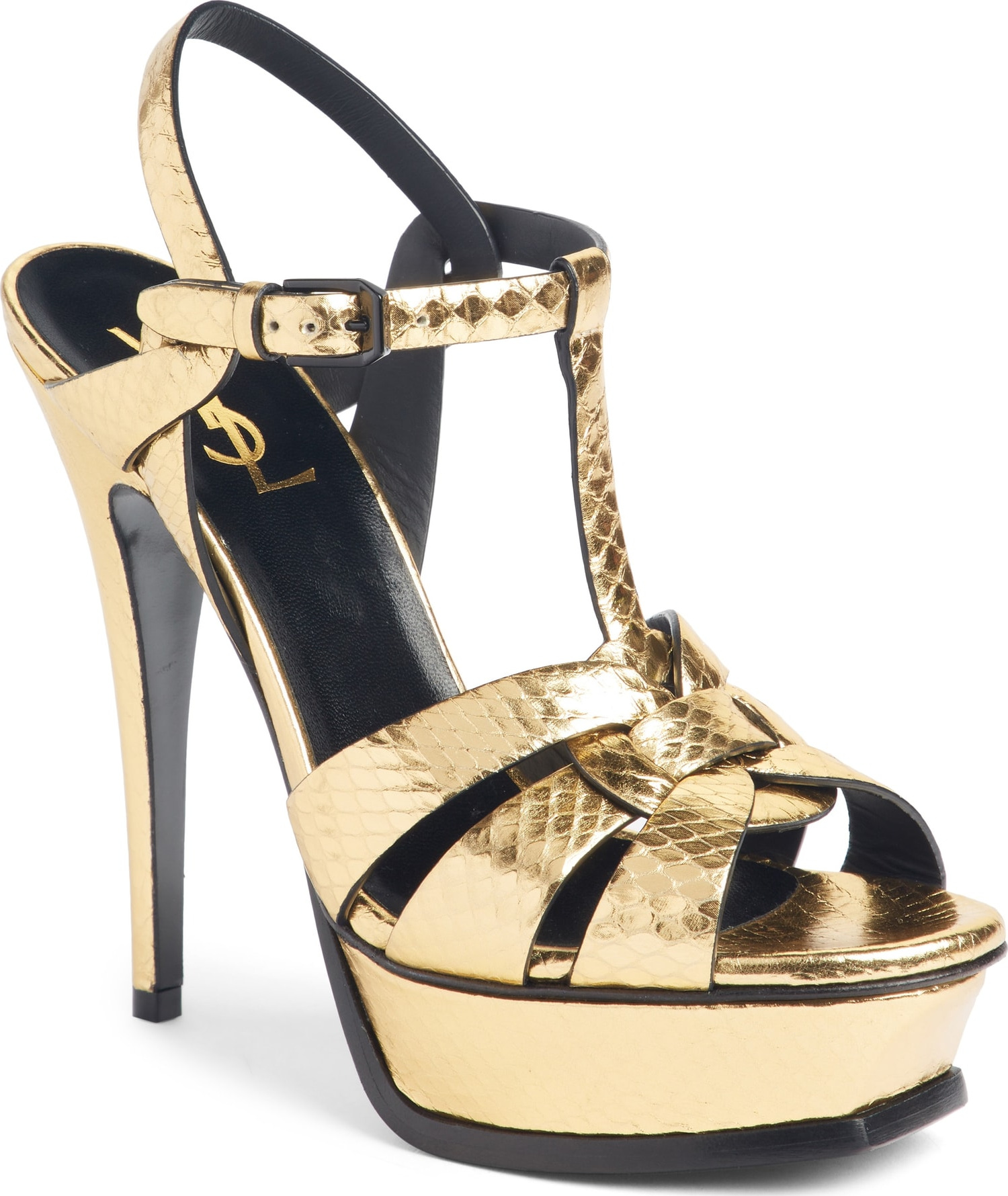 Saint Laurent Tribute Metallic Platform Sandal