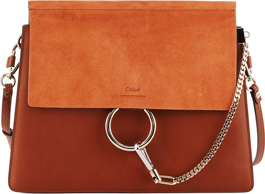 Chloe Faye Medium Leather & Suede Shoulder Bag