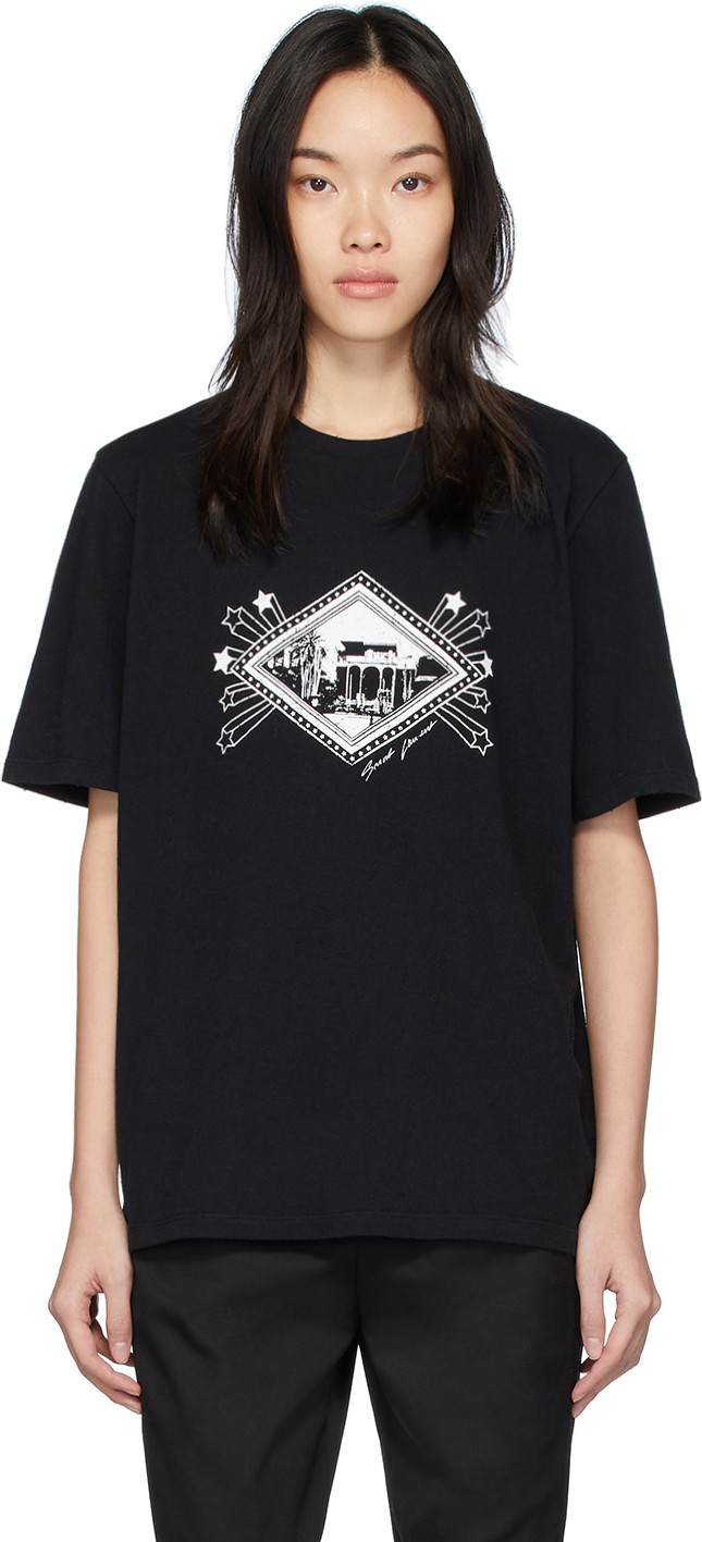 Saint Laurent Black Jardin Majorelle T-Shirt