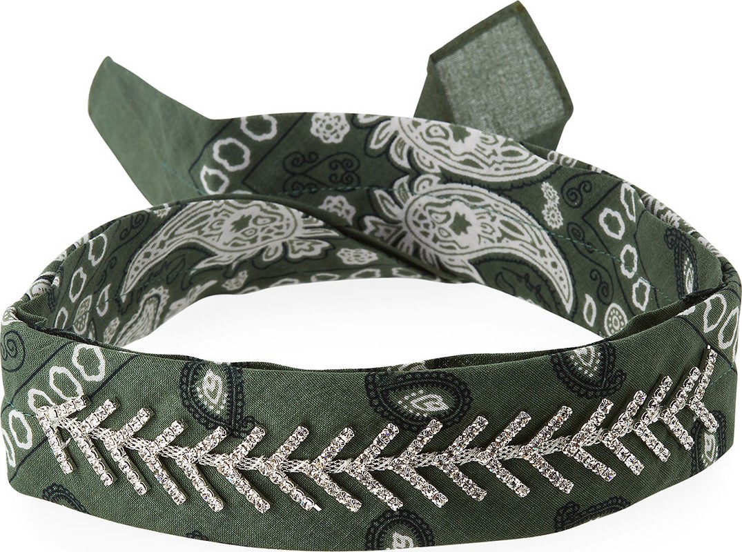 Fallon Monarch Crystal-Trimmed Bandana Choker
