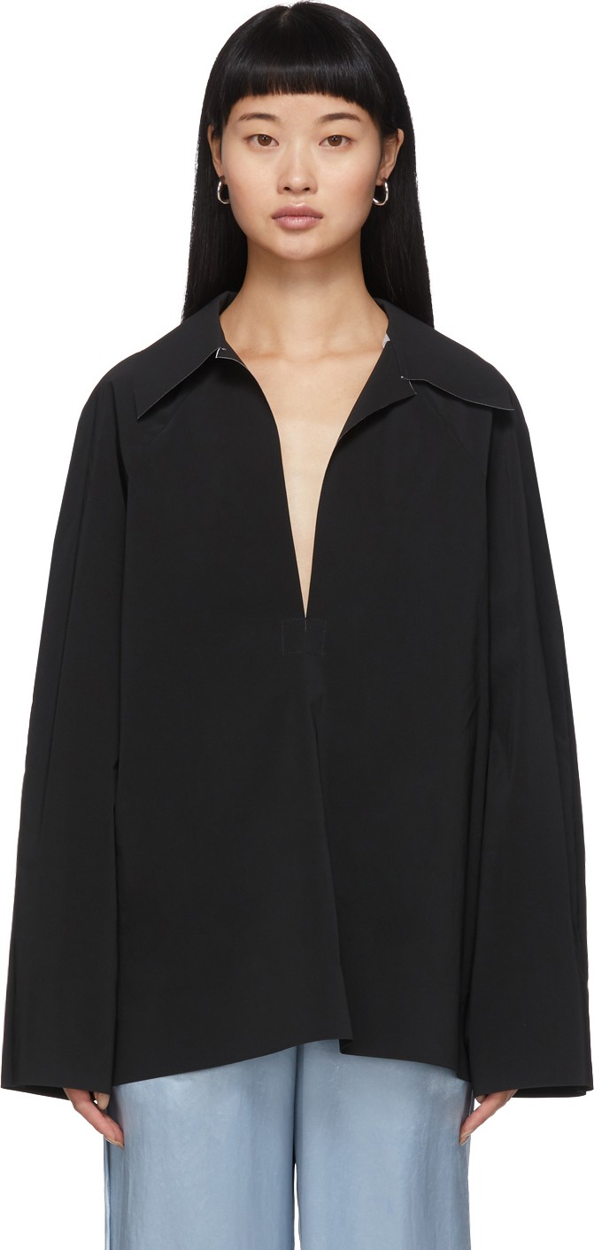 KASSL SSENSE Exclusive Black Pop Oil Shirt