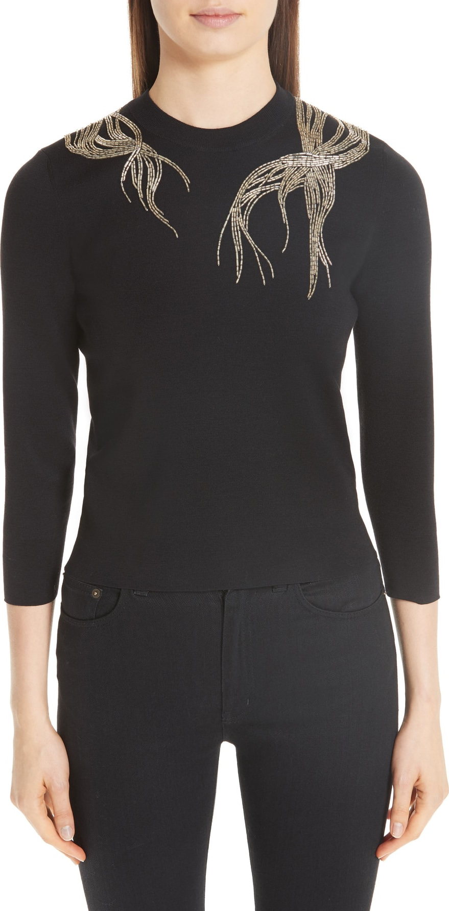 Alexander McQueen Embellished Wool Sweater