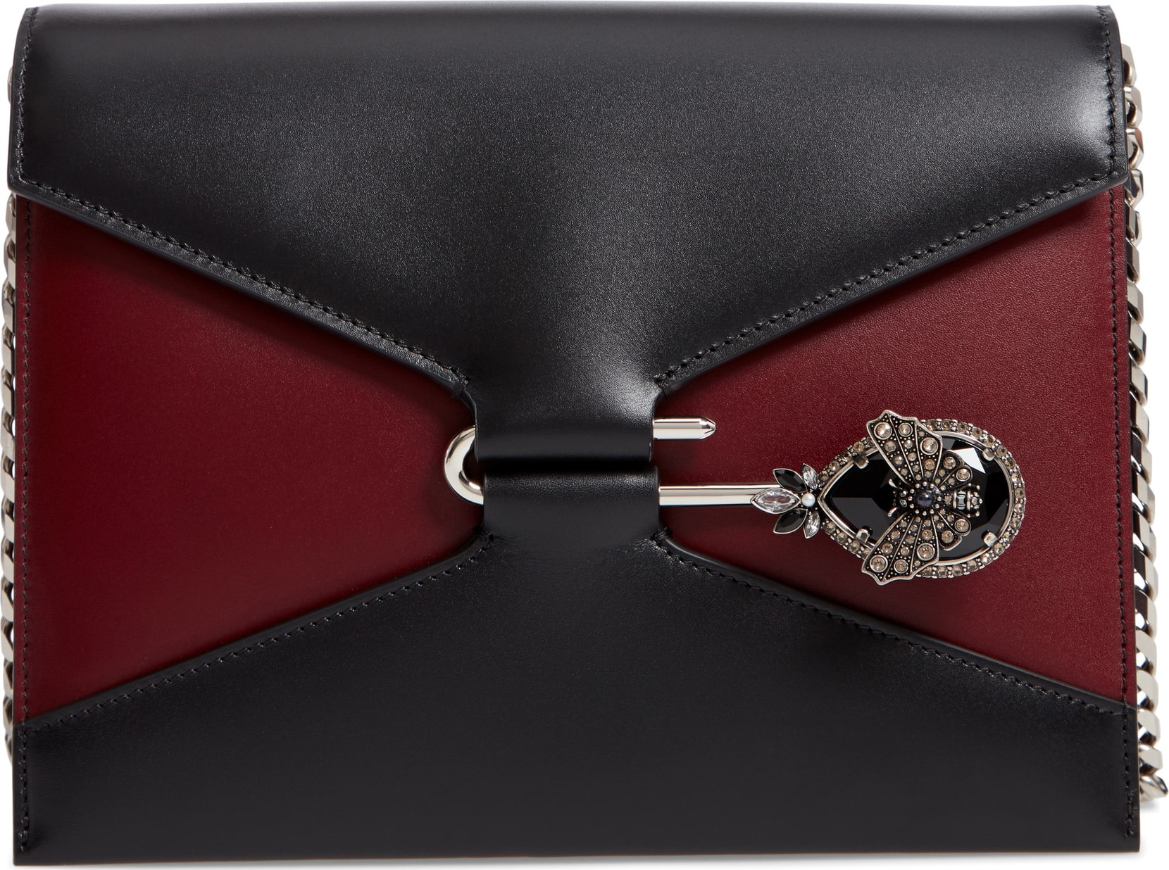 Alexander McQueen Pin Calfskin Leather Shoulder Bag