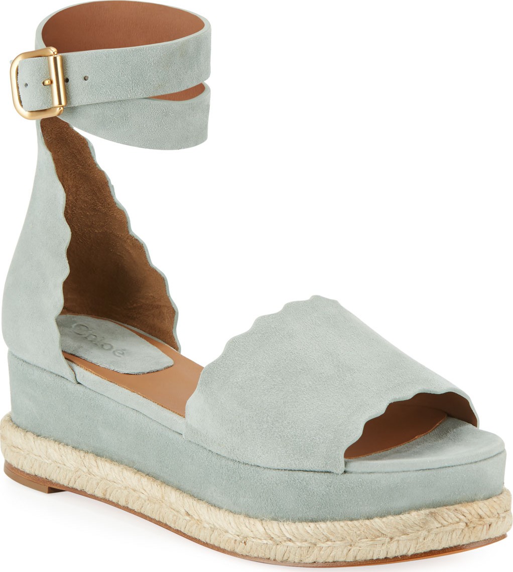 Chloe Scalloped Platform Espadrille Sandal