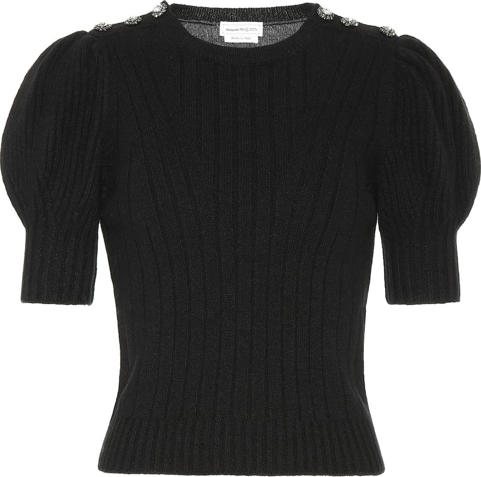 Alexander McQueen Crystal-embellished wool sweater