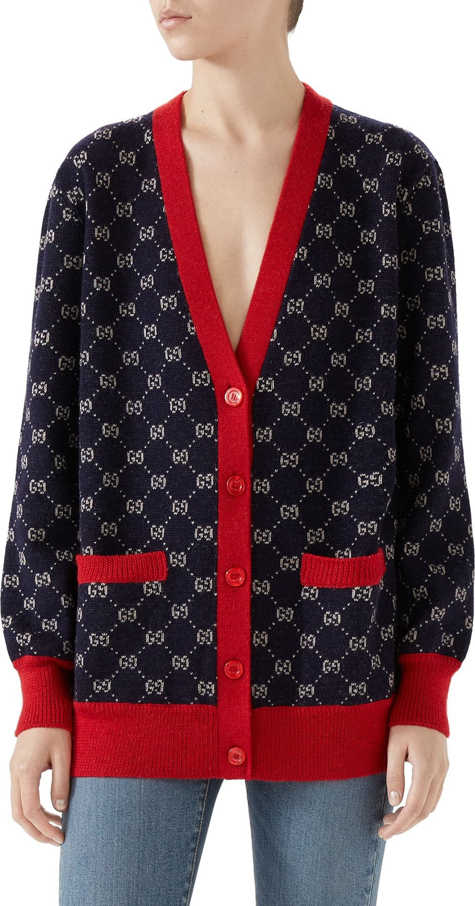 Gucci GG Logo Jacquard Cardigan