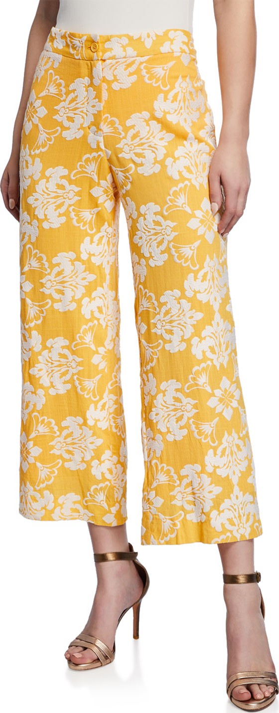 MESTIZA NEW YORK Malaga Cropped Jacquard Pants