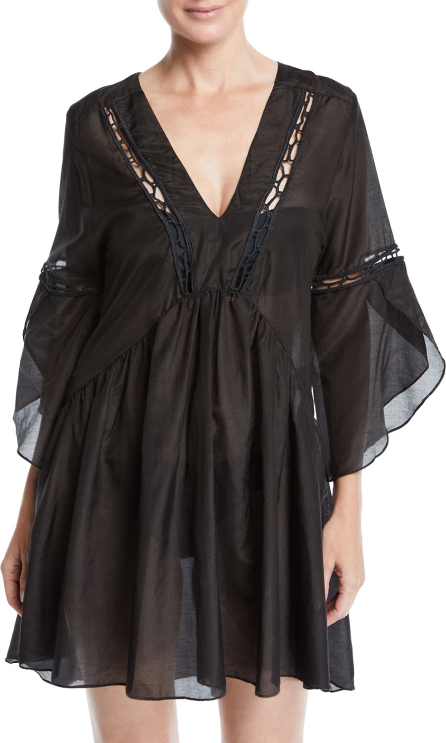 Agua de Coco by liana thomaz Orla V-Neck Flounce Coverup Tunic