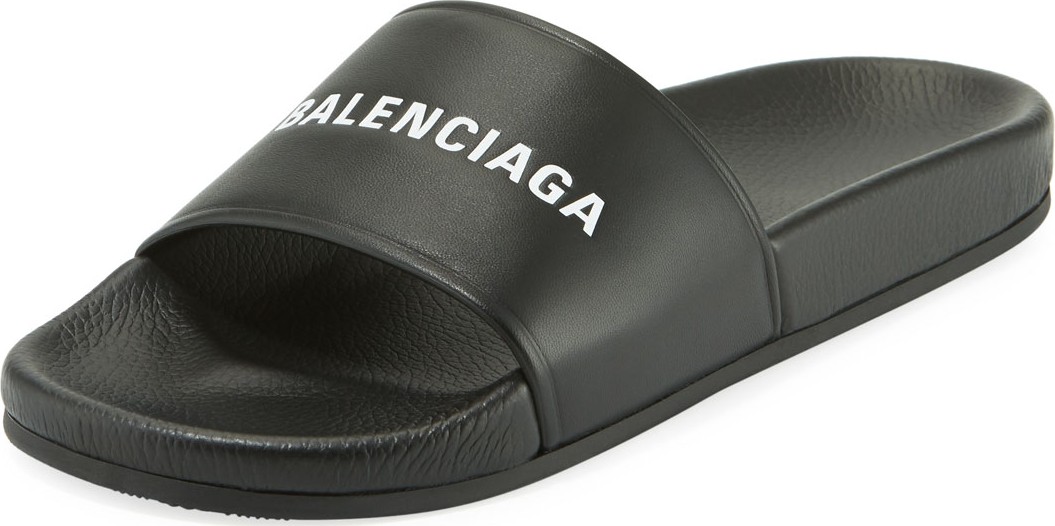 Balenciaga Men's Logo Pool Slide
