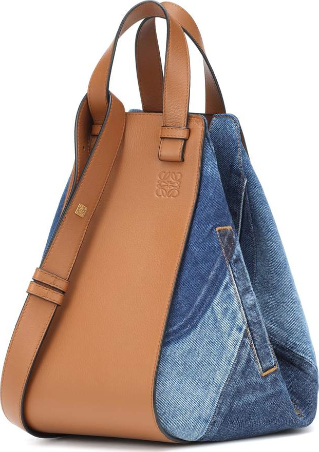 LOEWE Hammock Small leather and denim shoulder bag