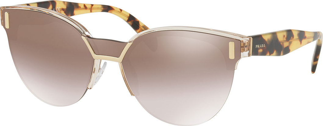 Prada Semi-Rimless Mirrored Butterfly Sunglasses