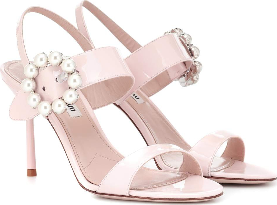 Miu Miu Embellished patent leather sandals