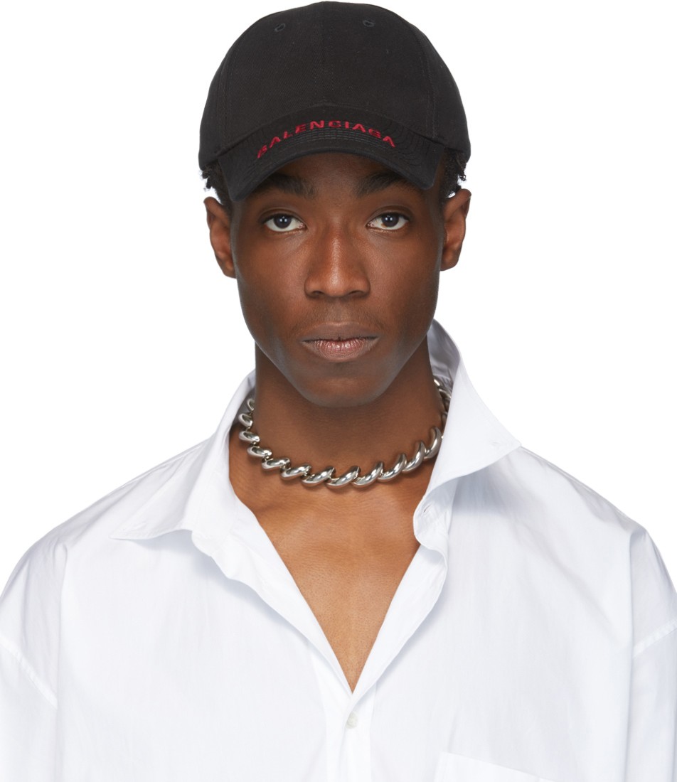 Balenciaga Black Bordeaux Logo Hat