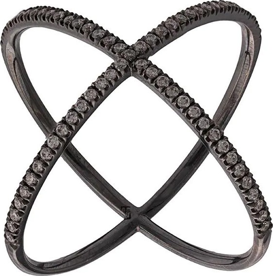 Eva Fehren X ring 19kt blackened white gold