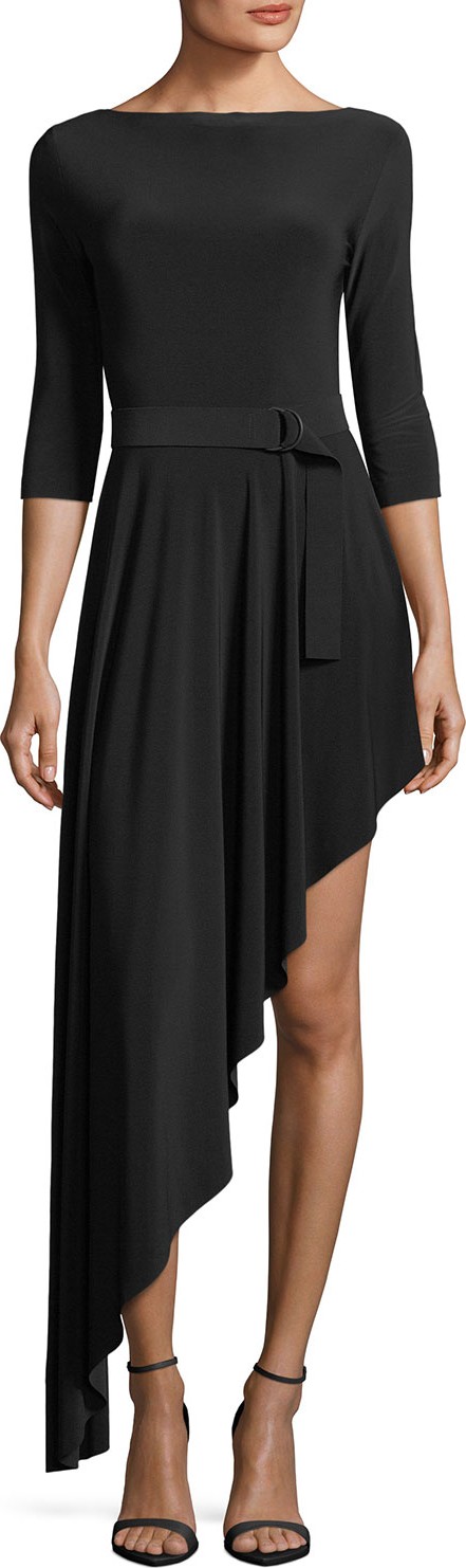Norma Kamali Reversible Asymmetric Flared Dress