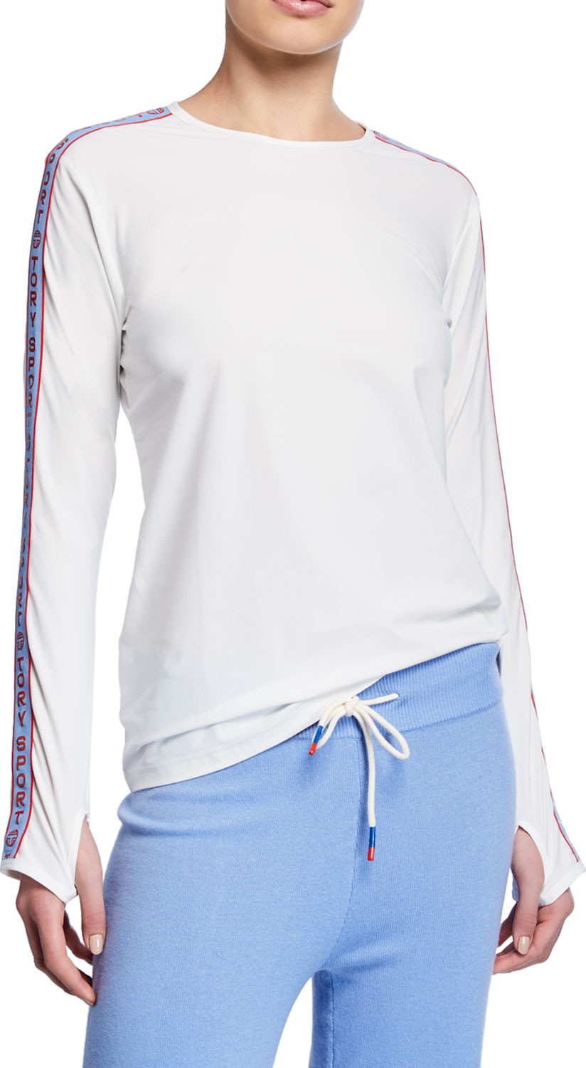Tory Sport Banner Long-Sleeve Logo Tape Top Tory Sport Banner Long-Sleeve Logo Tape Top