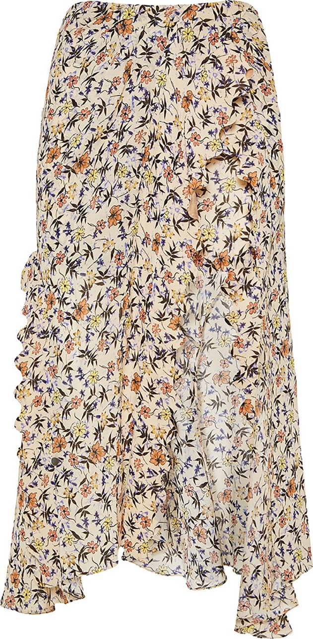 Chloe floral print asymmetric skirt