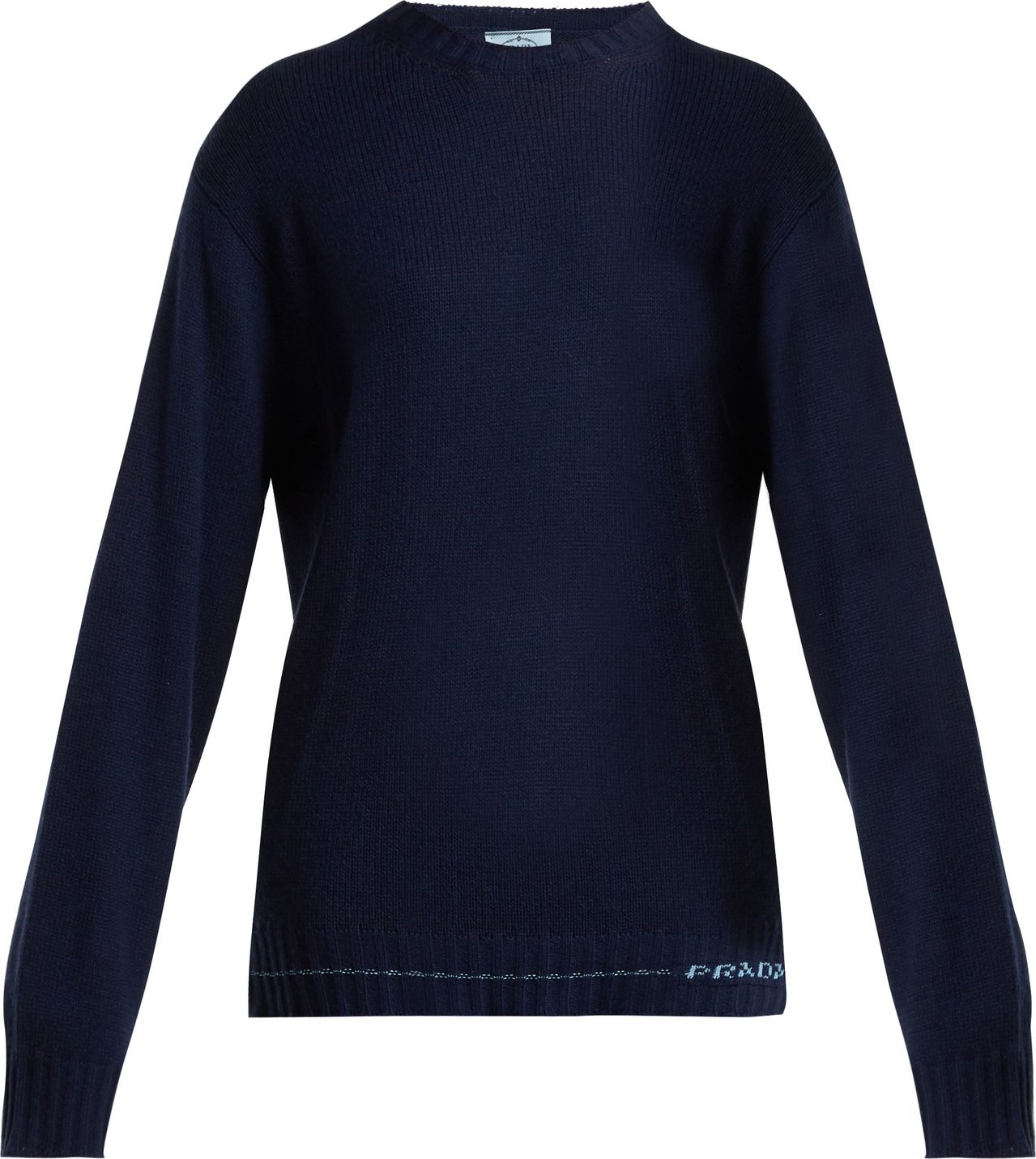 Prada Cashmere intarsia-logo sweater