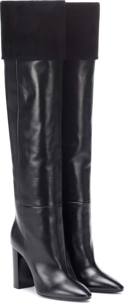 Saint Laurent Lou 95 leather and suede boots