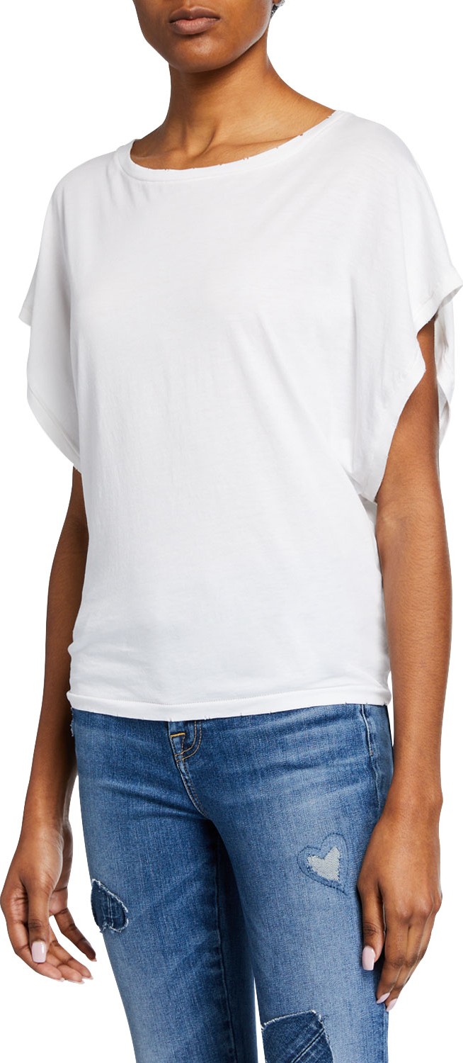 7 For All Mankind Short-Sleeve Tie-Back Tee