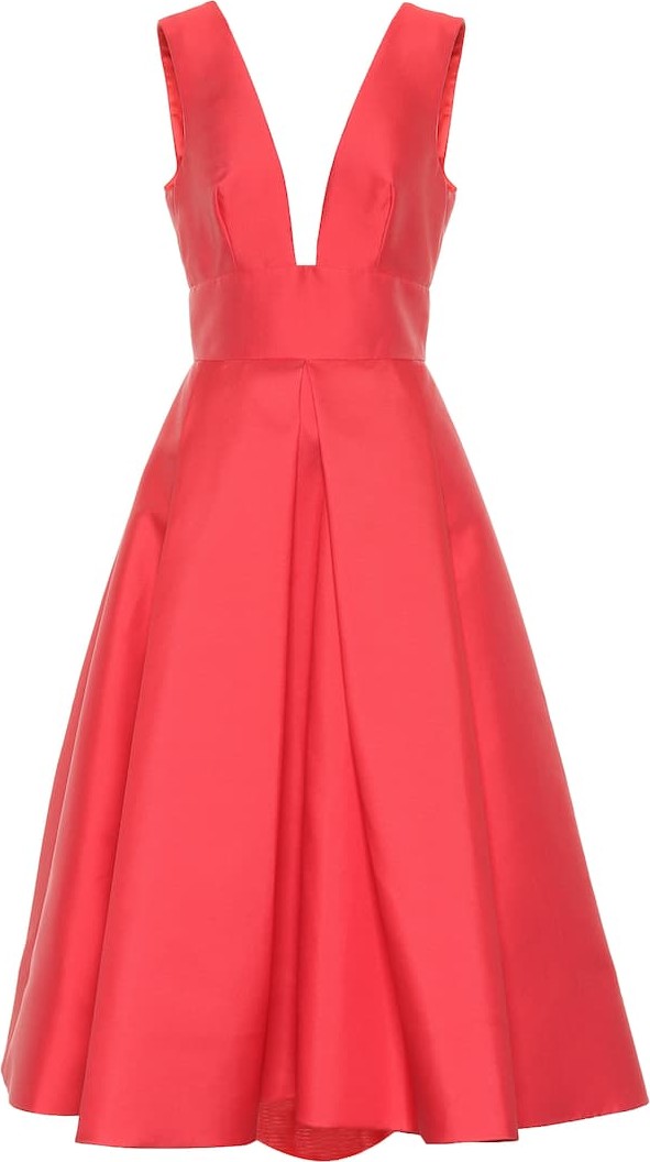 Monique Lhuillier Silk-blend mikado dress