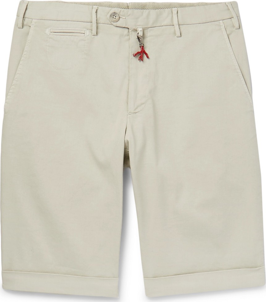 Isaia Slim-Fit Cotton-Blend Twill Bermuda Shorts