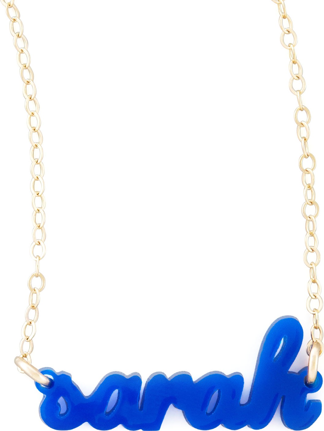 Moon and Lola Personalized Acrylic Name Pendant Necklace