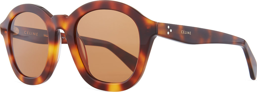 Celine Round Acetate International-Fit Sunglasses