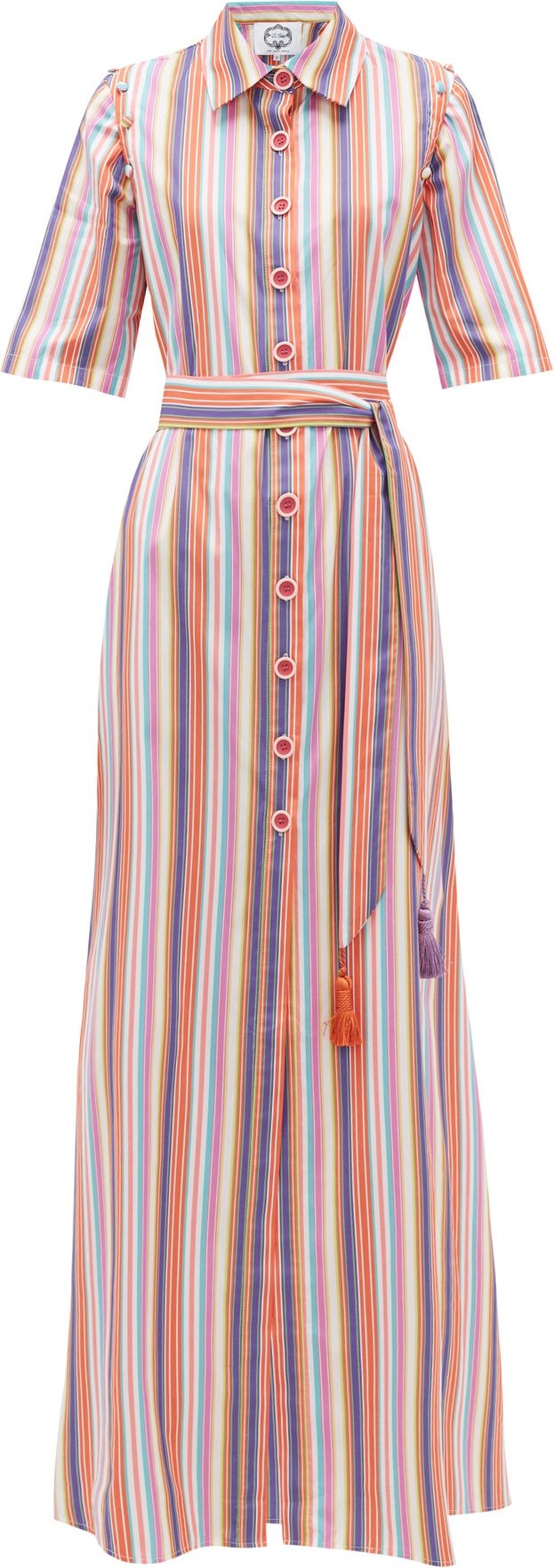Evi Grintela Katoubia striped cotton-poplin maxi shirtdress