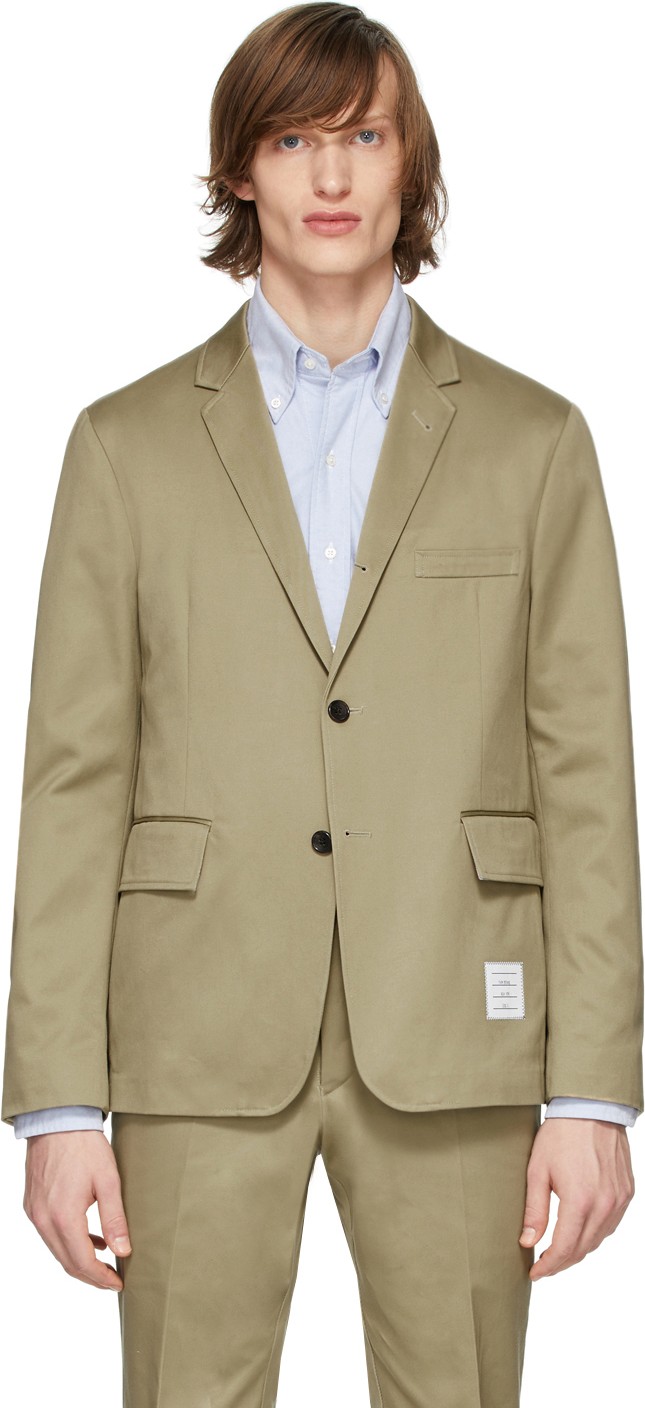 Thom Browne Beige Unconstructed Classic Blazer