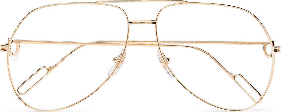 Cartier Aviator-Style Gold-Tone Optical Glasses