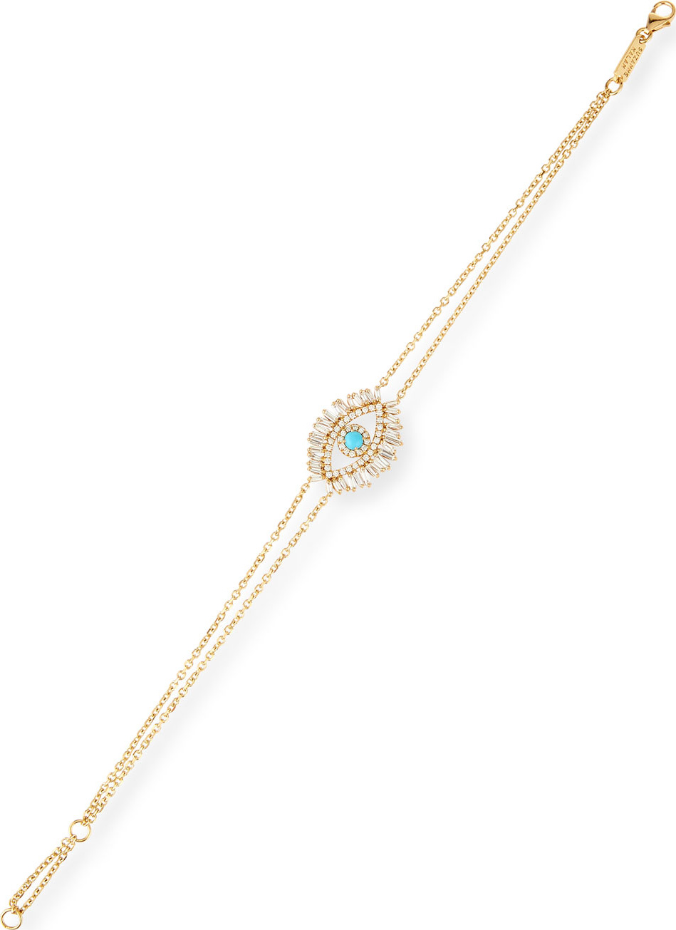 Suzanne Kalan 18k Evil Eye Diamond & Turquoise Bracelet
