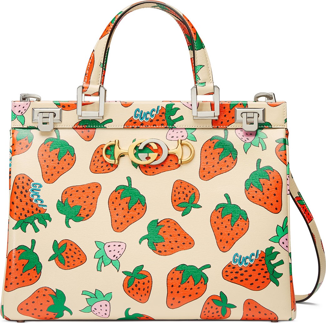 Gucci Borghese Medium Strawberry Top Handle Bag
