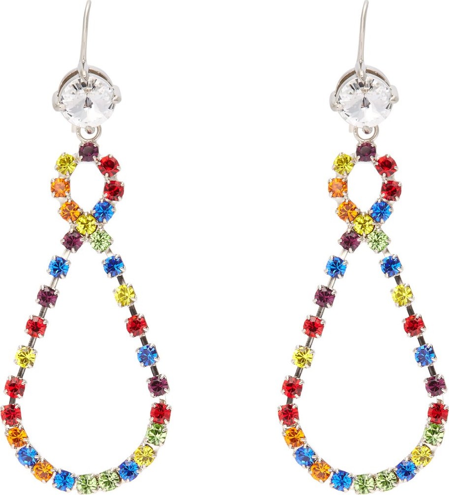 Miu Miu Infinity rainbow crystal pear drop earrings