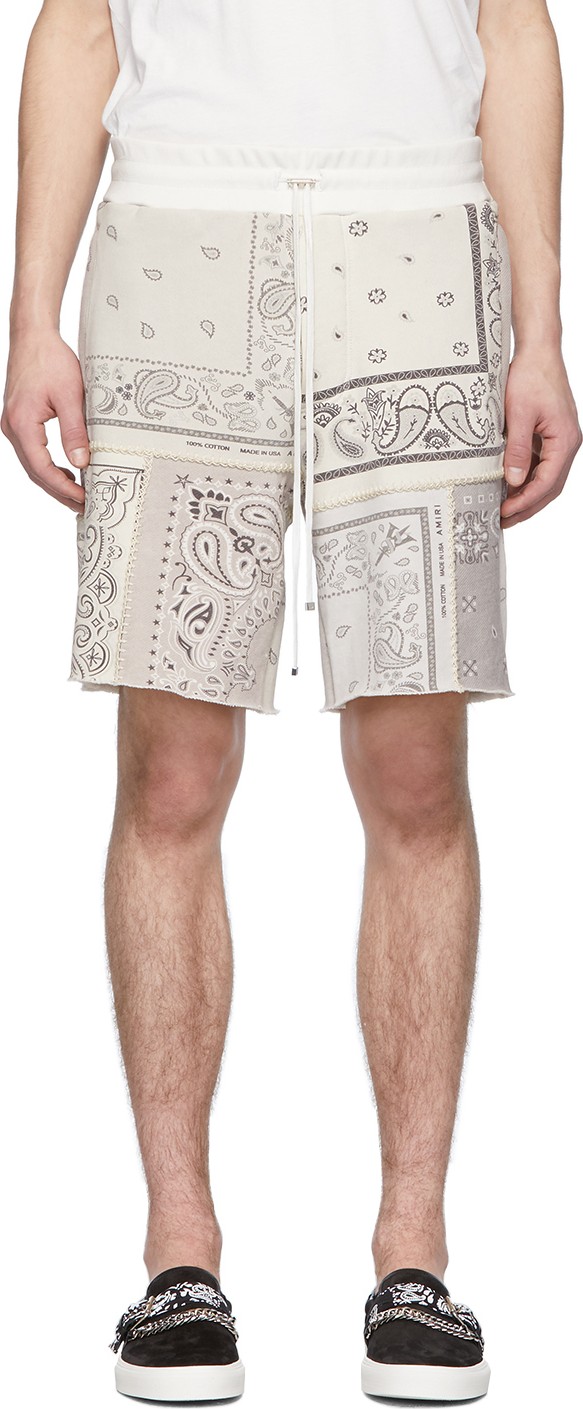Amiri Off-White Bandana Reconstructed Shorts