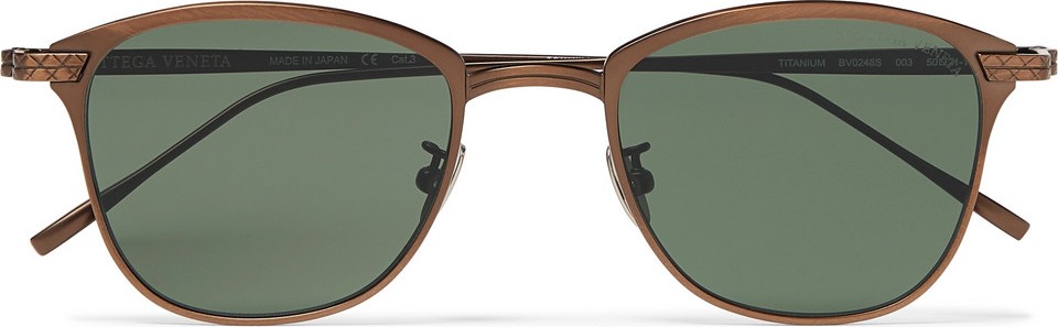 Bottega Veneta D-Frame Gold-Tone Titanium Sunglasses