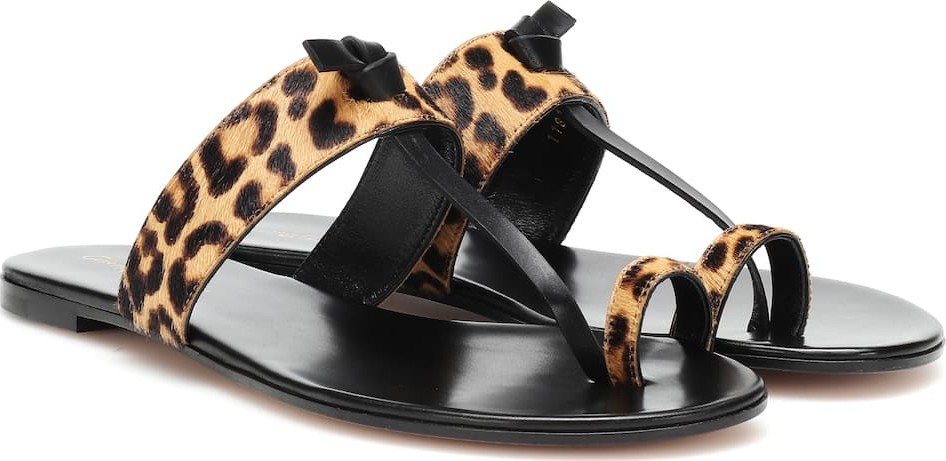 Gianvito Rossi Leopard-printed leather sandals