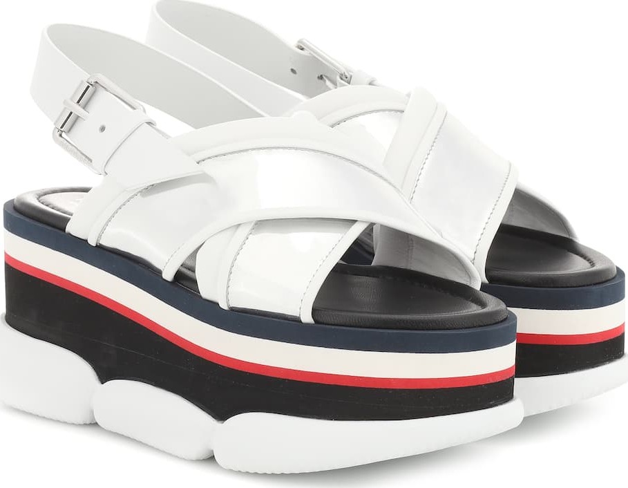 Moncler Zelda leather-trimmed platform sandals