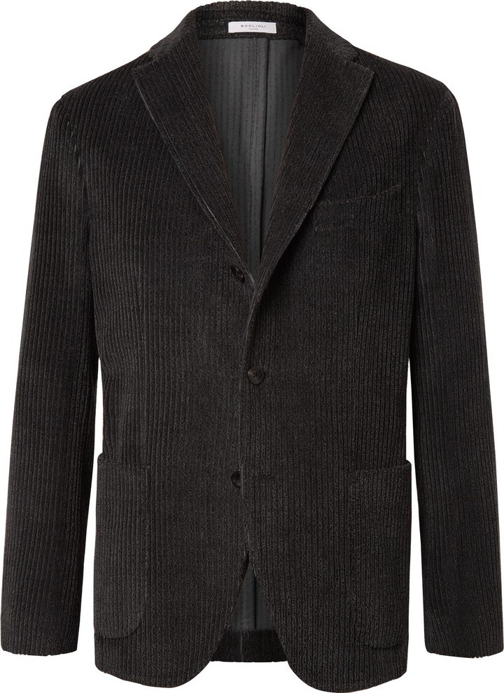 Boglioli Navy K-Jacket Unstructured Cotton and Wool-Blend Corduroy Blazer