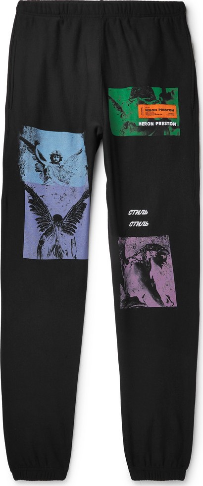 Heron Preston Tapered Printed Loopback Cotton-Jersey Sweatpants
