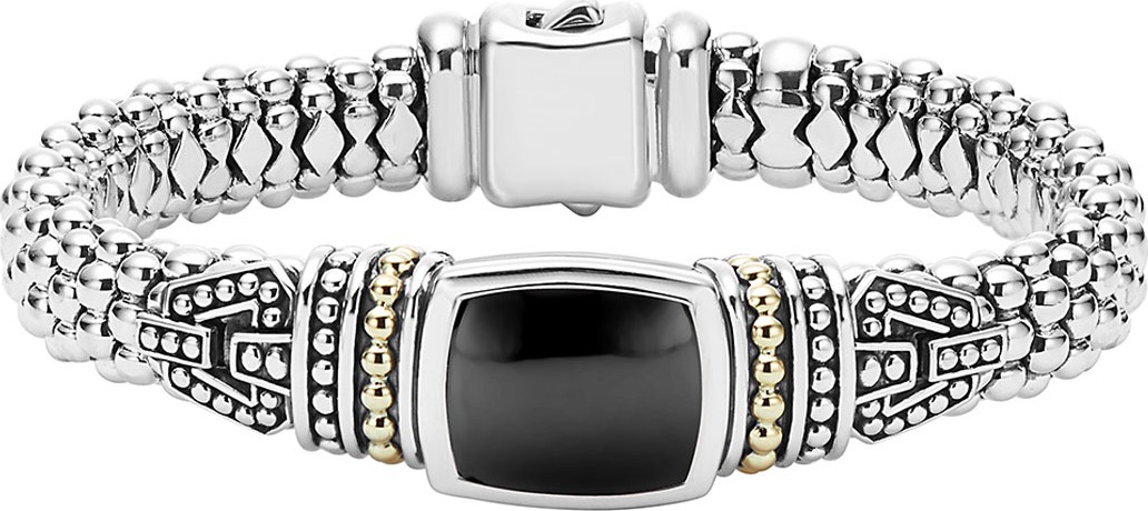 LAGOS Caviar Color Large Station Bracelet with Onyx
