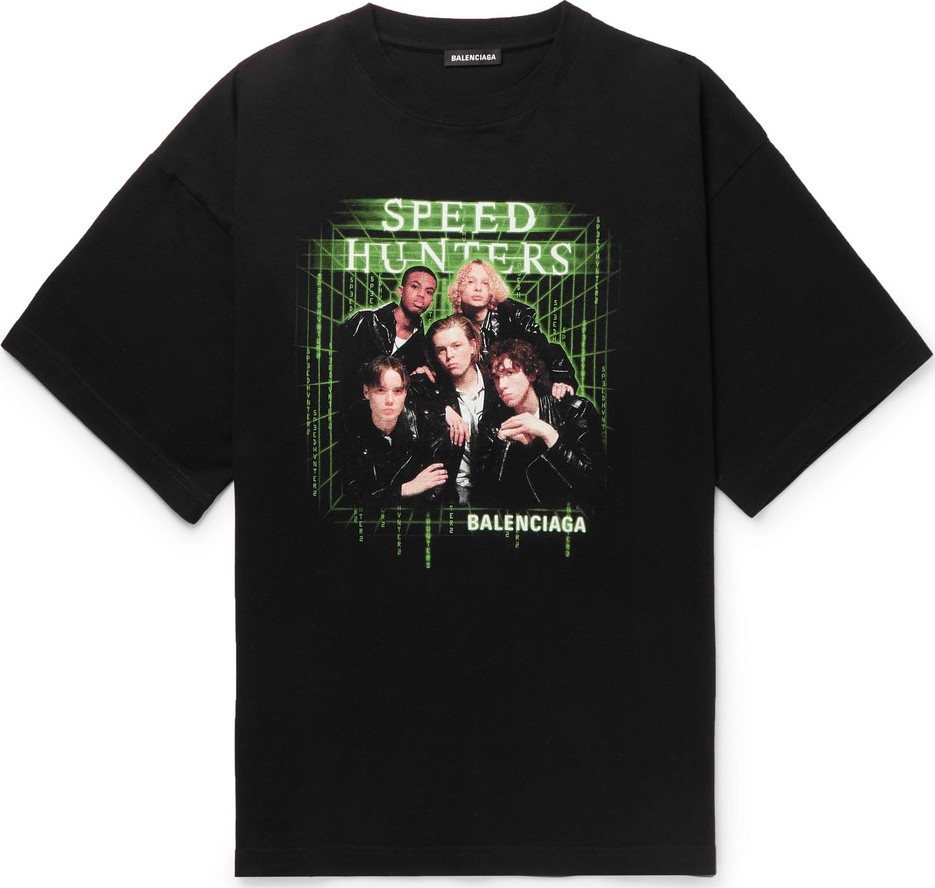 Balenciaga Oversized Printed Cotton-Jersey T-Shirt