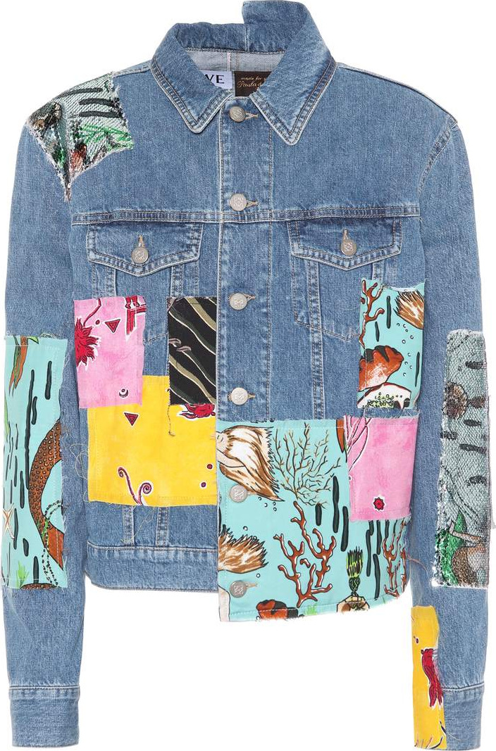 LOEWE X Paula's Ibiza patchwork denim jacket