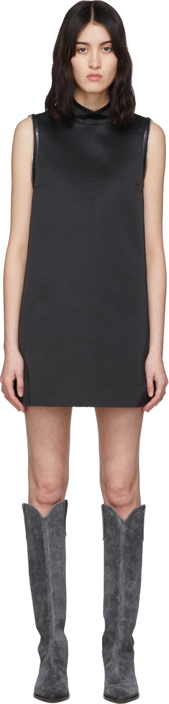 We11done Black A-Line Zipper Short Dress